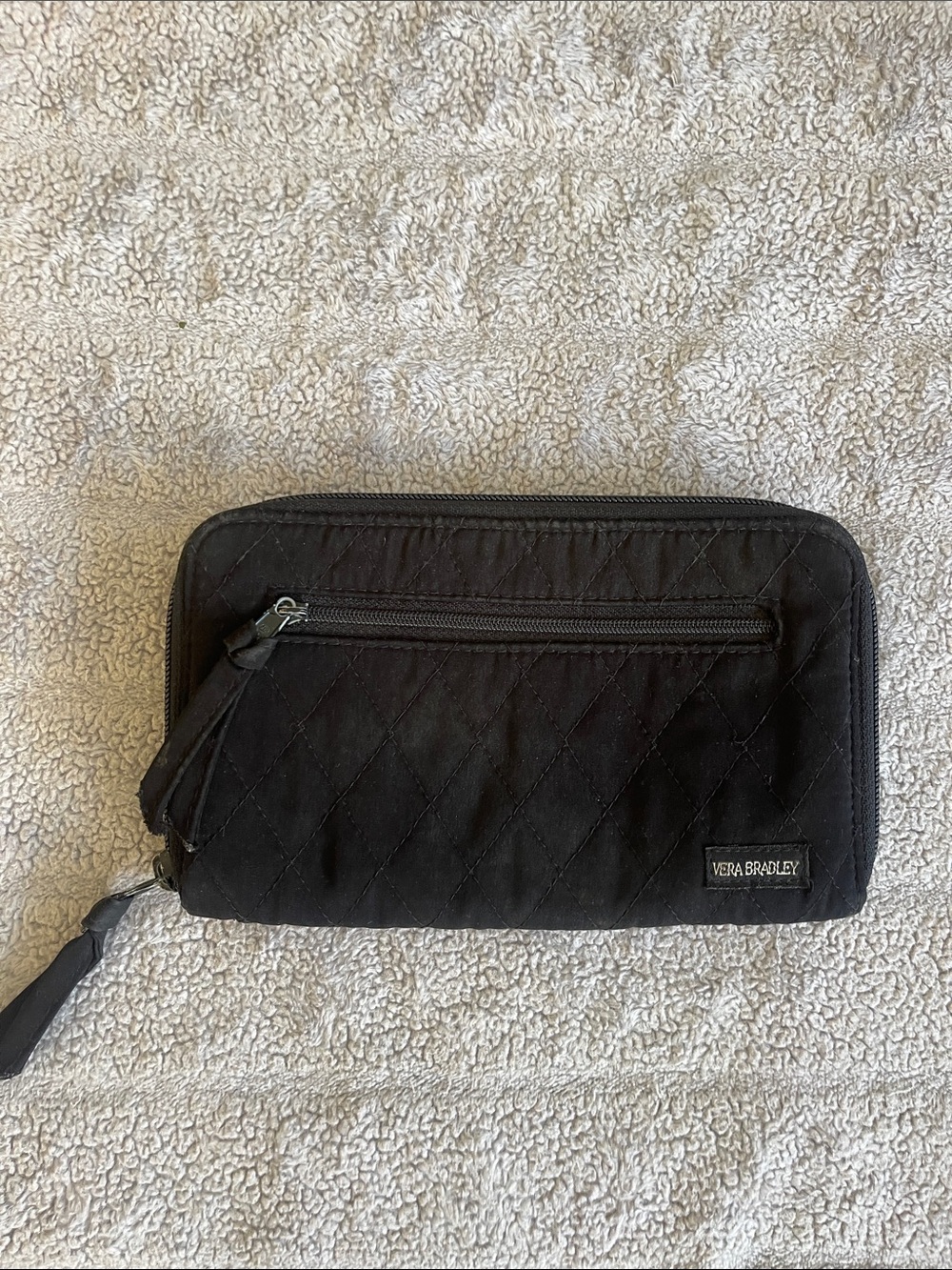 Vera Bradley Black Diamond Quilted Zip Around Wallet